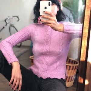 100% baby alpaca lavender sweater xs all